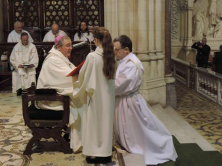 Bishop William Crean ordaining Patrick O’Donoghue to the priesthood.
