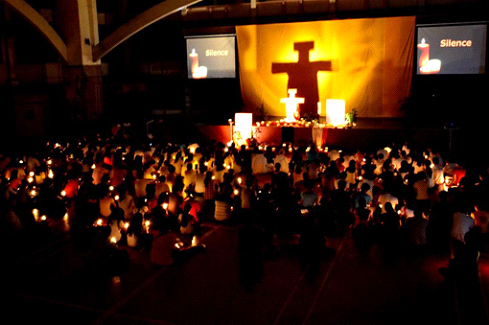 Taizé prayer group reflecting on the word of God through chant and meditation 