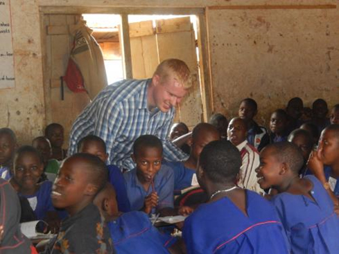  Principal, Michael O'Sullivan, teaching in Uganda on his trip there with the charity Nurture Africa.